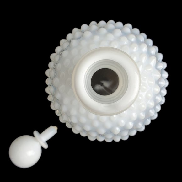 VTG FENTON OPALESCENT HOBNAIL PERFUME BOTTLE STOPPER Decanter White Milk Glass - Picture 3 of 10
